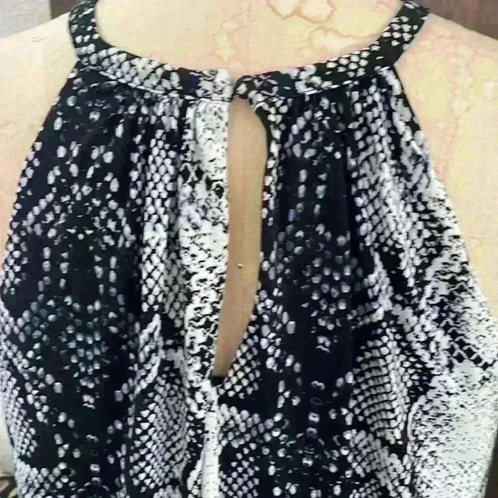 Nicole Miller Halter neckline a-line with Side Pockets, Size M, snake print - Picture 5 of 10